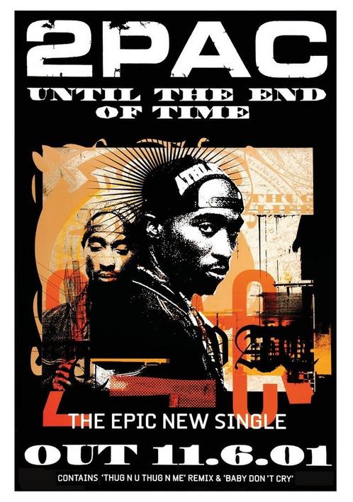 Posters - Poster 2PAC - Tupac - Untill the end of time, Verzamelen, Muziek, Artiesten en Beroemdheden, Zo goed als nieuw, Verzenden