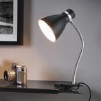 LED Klemlamp - Trion Sora - E27 Fitting - Mat Zwart - Metaal, Ophalen of Verzenden, Nieuw, Metaal