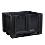 Kunststof Palletbox Zwart 1200x1000x760 mm 3 sleden - 610, Doe-het-zelf en Verbouw, Hout en Planken, Nieuw, Verzenden