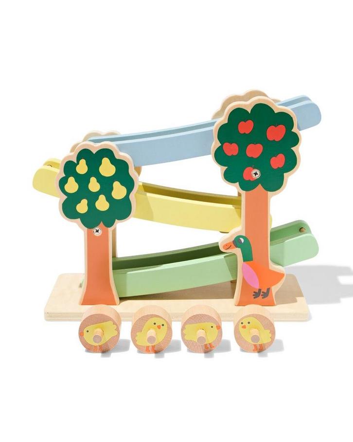 HEMA Rollerbaan met kuikentjes hout, Kinderen en Baby's, Speelgoed | Speelgoedvoertuigen, Nieuw, Verzenden
