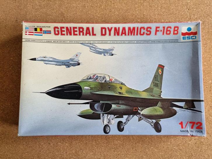 ESCI 9028 General Dynamics F-16 B 1:72 NL +BE Decals, Hobby en Vrije tijd, Modelbouw | Vliegtuigen en Helikopters, Verzenden