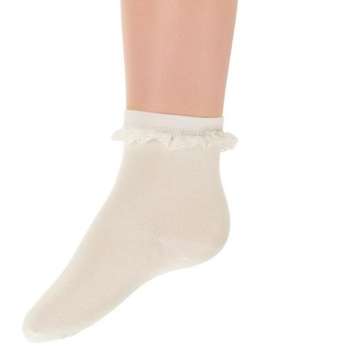 Meisjes sok ecru met broderie-17/18 NIEUW, Kinderen en Baby's, Babykleding | Schoentjes en Sokjes, Meisje, Nieuw, Ophalen of Verzenden