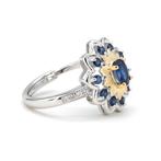 Zonder Minimumprijs - Ring Verguld Saffier - Topaas - 18kt, Nieuw