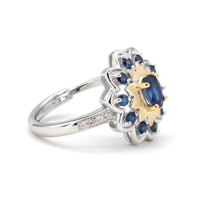 Zonder Minimumprijs - Ring Verguld Saffier - Topaas - 18kt, Sieraden, Tassen en Uiterlijk, Ringen