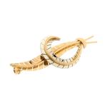 Gouden veer broche, Sieraden, Tassen en Uiterlijk, Broches, Ophalen of Verzenden, Gebruikt, Overige kleuren, Goud