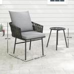 TRUUSK 3-dlg. Rattan Bistroset, Zitgroep, Tuinset Met 2 Tuin, Verzenden, Nieuw