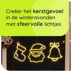 Kerstverlichting Raam Kerstbel + Kerstman + Kerstsok - ø18cm, Diversen, Verzenden, Nieuw