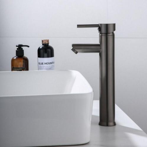 Wastafelkraan BWS Iron Verhoogd Gunmetal, Doe-het-zelf en Verbouw, Sanitair, Kraan, Nieuw, Ophalen of Verzenden