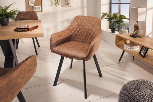 Retro stoel PALERMO vintage lichtbruin met armleuning en, Huis en Inrichting, Stoelen, Ophalen of Verzenden