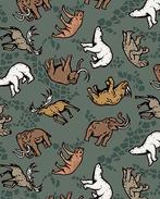 Soft Sweat Dieren Donker Groen, Hobby en Vrije tijd, Stoffen en Lappen, Nieuw, Groen