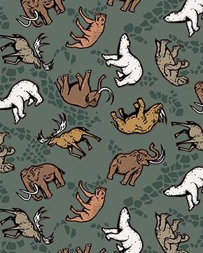 Soft Sweat Dieren Donker Groen, Hobby en Vrije tijd, Stoffen en Lappen, Groen, Nieuw