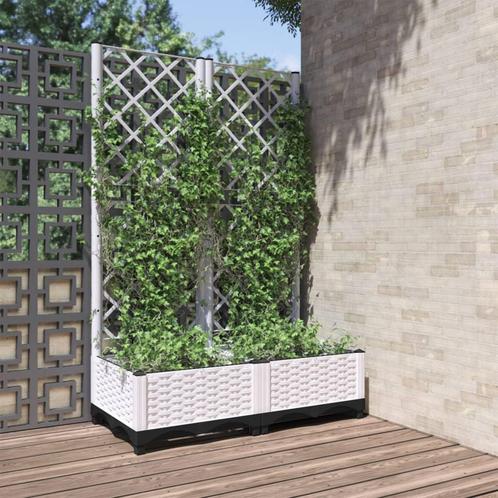 vidaXL Plantenbak met latwerk 80x40x121,5 cm polypropeen, Tuin en Terras, Bloembakken en Plantenbakken, 60 tot 100 cm, Nieuw, Kunststof