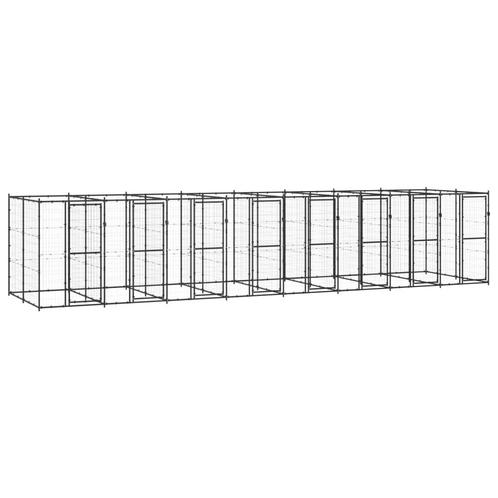 Hondenkennel 19,36 m² staal, Dieren en Toebehoren, Hondenhokken, Nieuw, Verzenden