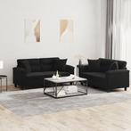 vidaXL 2-delige Loungeset met kussens microvezelstof zwart, Verzenden, Nieuw, Vierpersoons of meer, Stof