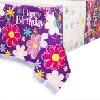 Bloemen Tafelkleed Happy Birthday 2,13m, Verzenden, Nieuw