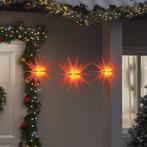 vidaXL Kerstlampen met LEDs 3 st inklapbaar rood, Verzenden, Nieuw