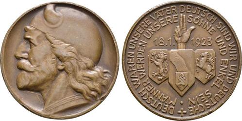 Brons medaille Besetzung des Ruhrgebietes 1923 Weimarer R..., Postzegels en Munten, Penningen en Medailles, Verzenden