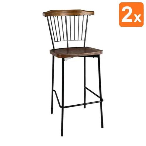 Barkrukken | SCANDI | Hout/Staal | Houtlook | Zwart Frame |, Zakelijke goederen, Horeca | Keukenapparatuur, Nieuw in verpakking