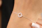 Armband met klavertje en zirkonias (925 zilver)