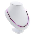 9 Krt. Robijn kralen ketting | 45 cm (multikleurige robijn), Sieraden, Tassen en Uiterlijk, Antieke sieraden, Ophalen of Verzenden