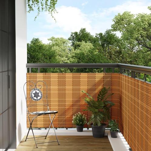vidaXL Balkonscherm 400x80 cm poly rattan lichtbruin, Tuin en Terras, Schuttingen, Nieuw, Kunststof, Minder dan 1 meter, Verzenden