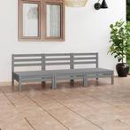 vidaXL 3-delige Loungeset massief grenenhout grijs, Verzenden, Nieuw, Loungeset