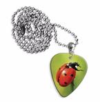 Plectrum ketting of sleutelhanger van een Lieveheersbeestje