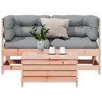 vidaXL 3-delige Loungeset met kussens massief douglashout, Verzenden, Nieuw, Loungeset