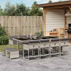 vidaXL 13-delige Tuinset met kussens poly rattan lichtgrijs, 2 zitplaatsen, Nieuw, Tuinset, Verzenden