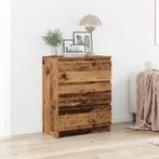 vidaXL Dressoir 60x35x76 cm bewerkt hout oud houtkleurig, Verzenden, Nieuw, 50 tot 100 cm, 25 tot 50 cm