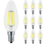 Voordeelpak 10x LED Lamp E14 Kaars Filament - Brinton -, Led-lamp, Soft of Flame, E14 (klein), Nieuw