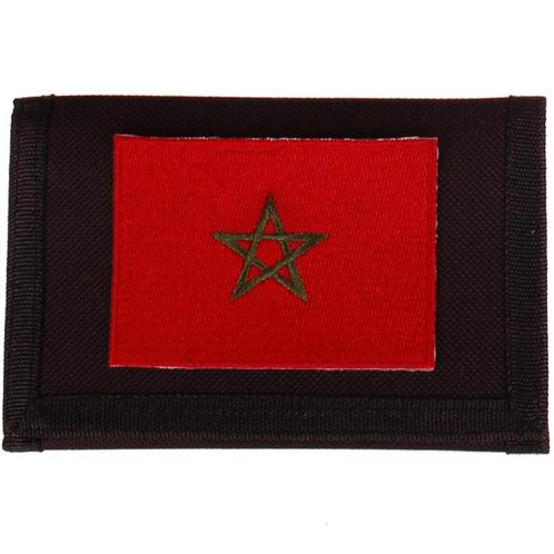 Zwarte klittenbandportemonnee 12x9cm - Applicatie 8x6cm vlag, Sieraden, Tassen en Uiterlijk, Portemonnees, Nieuw, Ophalen of Verzenden