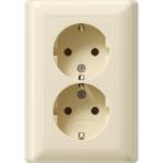 GIRA Systeem 55 Wandcontactdoos met randaarde 2V Crème wit, Doe-het-zelf en Verbouw, Elektra en Kabels, Ophalen of Verzenden, Nieuw