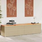 vidaXL Tuinbox 220x50x54 cm poly rattan en acaciahout beige, Verzenden, Nieuw