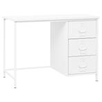 vidaXL Bureau industrieel met lades 105x52x75 cm staal wit, Verzenden, Nieuw