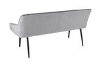 Design bank TURIN 160cm zilvergrijs fluweel zwart metalen, Ophalen of Verzenden, Nieuw