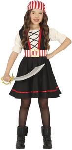 Piraat Kostuum Zwart Rood Meisje, Nieuw, Verzenden