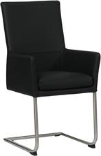 Direct meenemen | Zwarte leren eetkamerstoel | zwart leer |, Huis en Inrichting, Stoelen, Overige kleuren, Nieuw, Leer, Ophalen of Verzenden