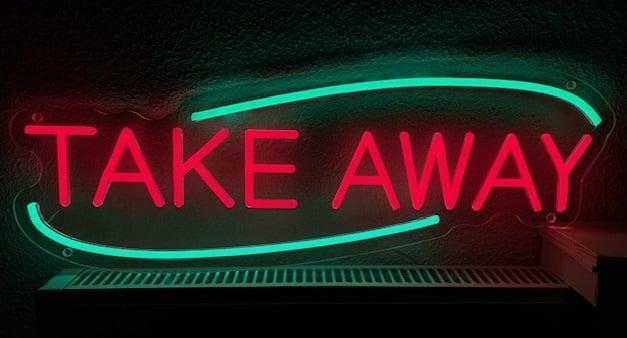 Take away NEON sign bord led lichtbord verlichting lamp XXL, Verzamelen, Merken en Reclamevoorwerpen, Nieuw, Verzenden