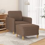 vidaXL Fauteuil met voetenbank 60 cm stof bruin, Huis en Inrichting, Banken | Bankstellen, Eenpersoons, Verzenden, Nieuw, Minder dan 150 cm
