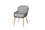 4 Seasons Outdoor Lugano tuinstoel teak - antraciet * Sale *, Ophalen of Verzenden, Nieuw