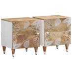 vidaXL Nachtkastjes 2 st 40x33,5x46 cm massief mangohout, Verzenden, Nieuw, Hout