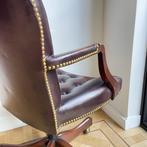 Bureaustoel - Chesterfield swivel desk chair - Hout, Leder,, Antiek en Kunst