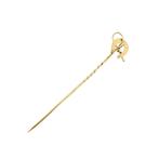 Gouden reversspeld, dasspeld | Hoefijzer met zweep (vintage), Sieraden, Tassen en Uiterlijk, Broches, Ophalen of Verzenden, Gebruikt