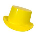 Hoge hoed plastic geel 12 stuks, Nieuw, Feestartikel, Verzenden