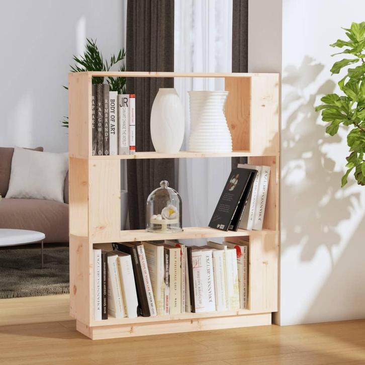 vidaXL Boekenkast/kamerscherm 80x25x101 cm massief, Huis en Inrichting, Kasten | Boekenkasten, 25 tot 50 cm, Nieuw, Grenenhout