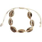 Fako Bijoux® - Armband - Schelpjes - Goud - Wit, Verzenden, Nieuw
