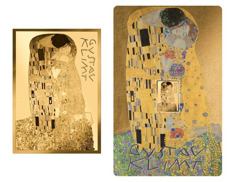 De Kus - Gustav Klimt | 24 karaat Gouden Munt Coincard, Postzegels en Munten, Edelmetalen en Baren, Verzenden