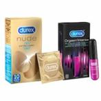 Durex Nude Extra Lube Condooms 10 stuks & Orgasm Intense Sti, Nieuw, Verzenden