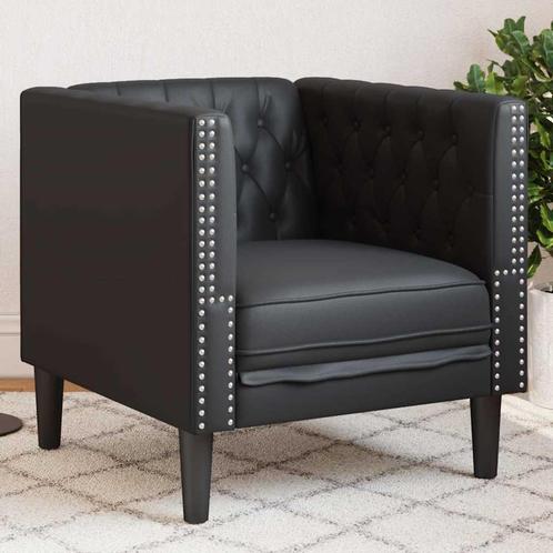 vidaXL Chesterfield Bank Stoel Zwart 71 x 74.5 x 70.5 cm, Huis en Inrichting, Banken | Bankstellen, Nieuw, Minder dan 150 cm, Leer